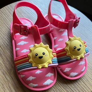 Mini Melissa Pink Rainbow Sun Jelly Sandals, Toddler Girls Size 10